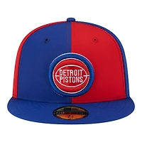 Men's New Era  Red/Blue Detroit Pistons 80s Throwback Pinwheel 59FIFTY Fitted Hat