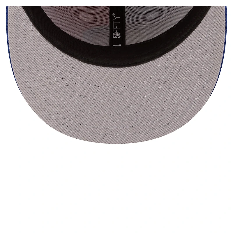Casquette ajustée New Era 59FIFTY rouge et bleue Detroit Pistons style années 80, motif girouette, pour homme