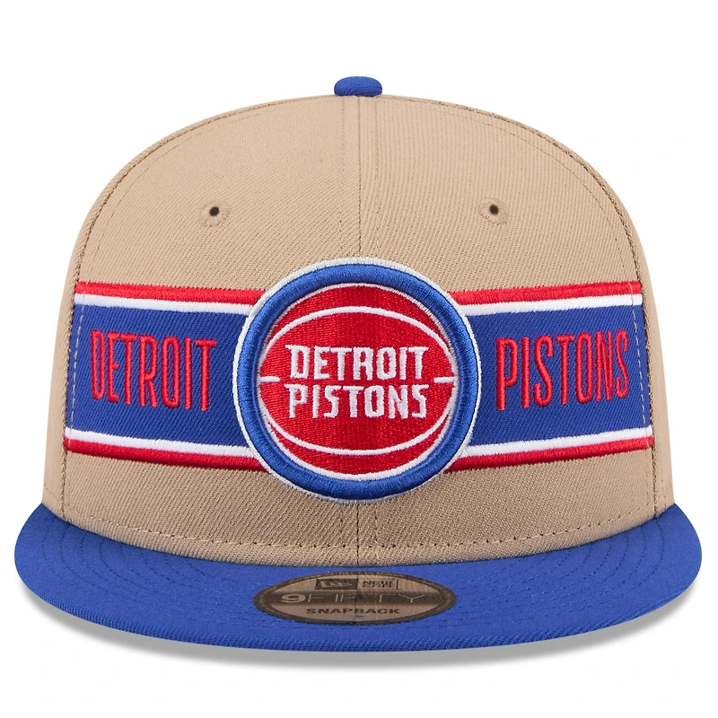 Casquette Snapback 9FIFTY NBA Draft 2024 Detroit Pistons New Era beige/bleu pour homme
