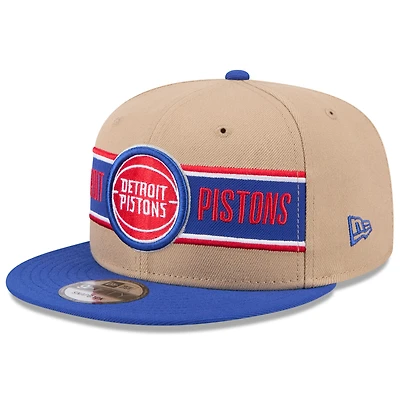 Men's New Era Tan/Blue Detroit Pistons 2024 NBA Draft 9FIFTY Snapback Hat