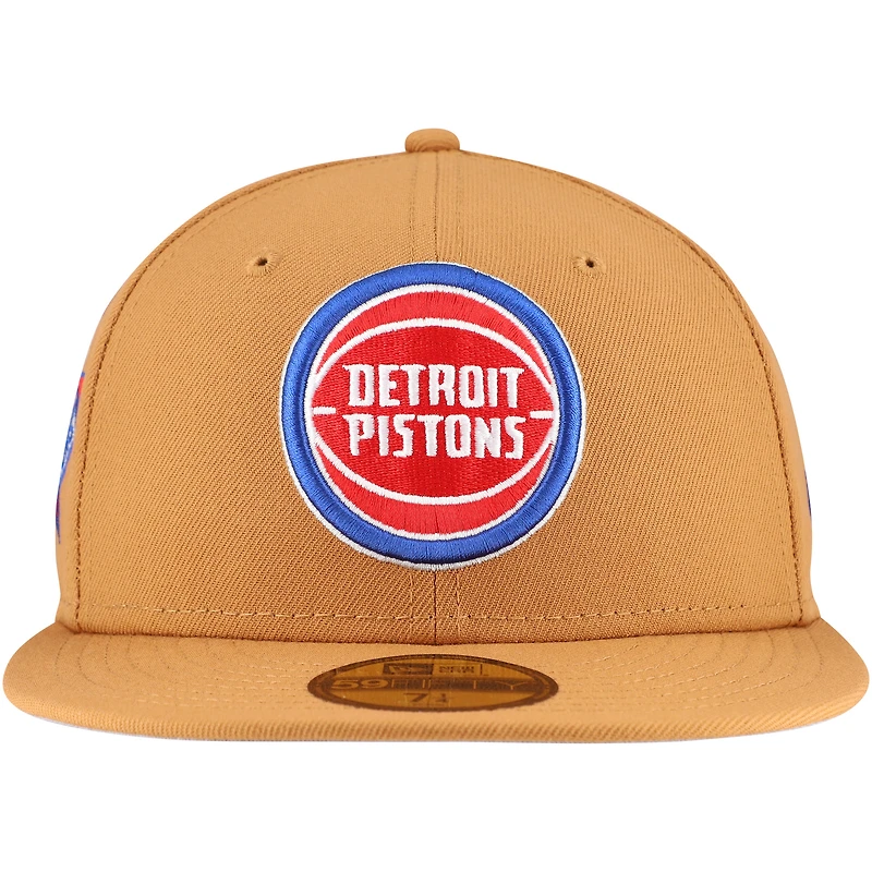 Men's New Era Tan Detroit Pistons Color Pack 59FIFTY Fitted Hat