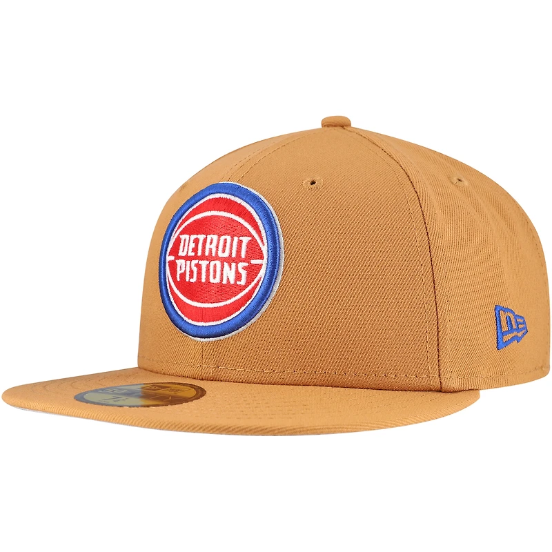 Men's New Era Tan Detroit Pistons Color Pack 59FIFTY Fitted Hat