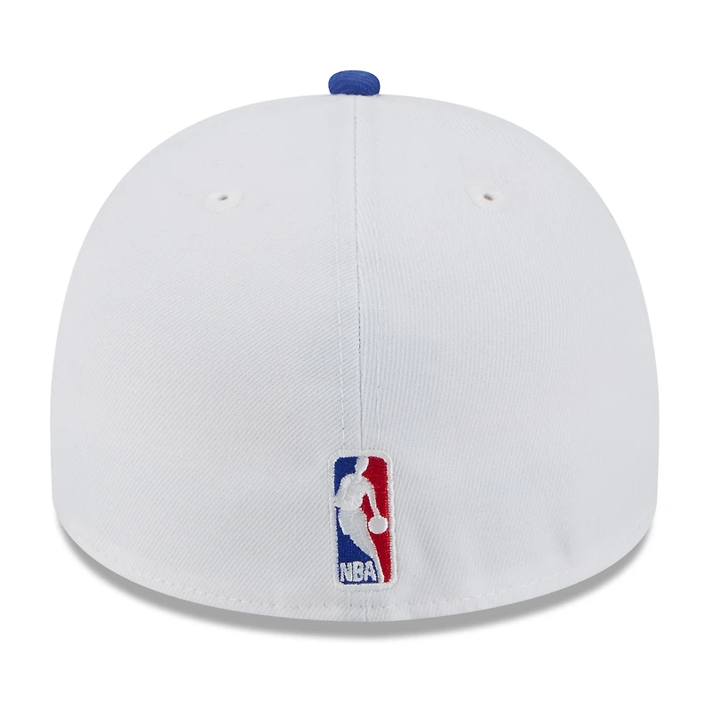 Men's New Era White/Blue Detroit Pistons 2025 NBA Draft A-Frame 59FIFTY Fitted Hat