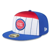 Men's New Era  White/Blue Detroit Pistons 2025 NBA Tip Off Split Panel 59FIFTY Fitted Hat