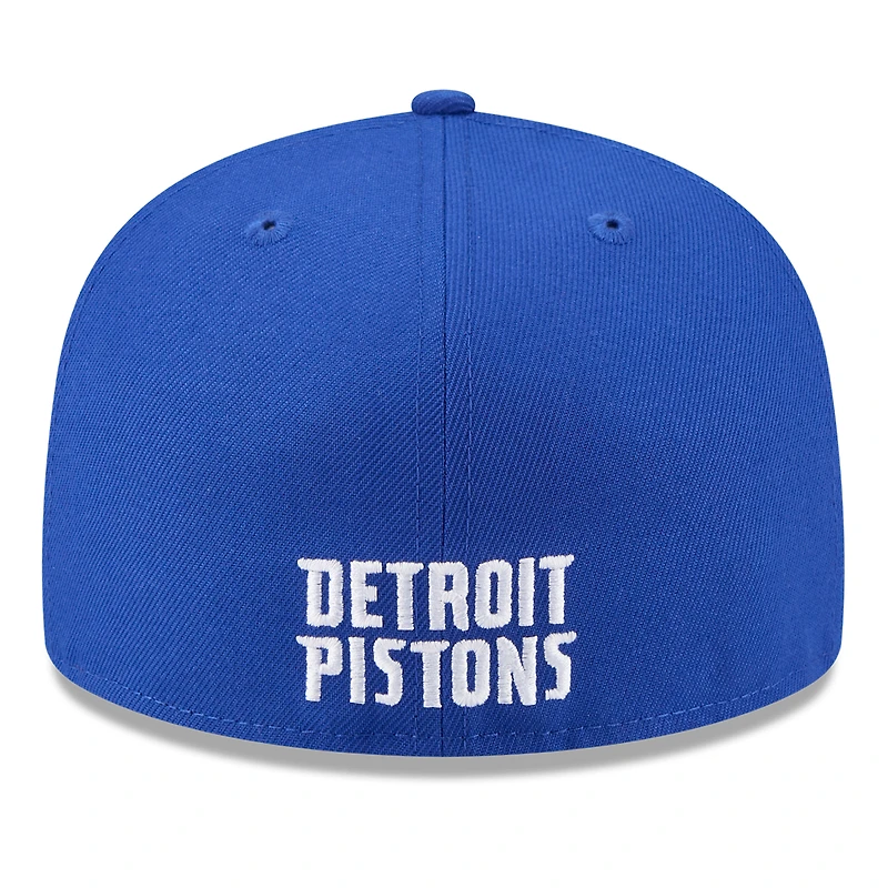 Men's New Era  White/Blue Detroit Pistons 2025 NBA Tip Off Split Panel 59FIFTY Fitted Hat