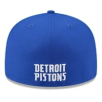 Men's New Era  White/Blue Detroit Pistons 2025 NBA Tip Off Split Panel 59FIFTY Fitted Hat