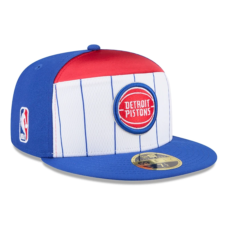 Casquette ajustée 59FIFTY blanche/bleue pour homme New Era Detroit Pistons NBA Tip Off 2025