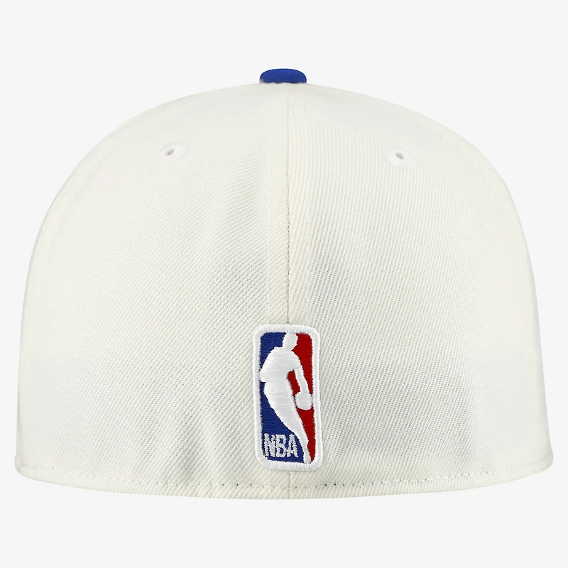 Men's New Era  White/Blue Detroit Pistons Chrome 59FIFTY Fitted Hat