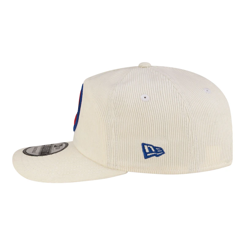 Men's New Era White Detroit Pistons 19TWENTY 80s Chrome Corduroy Adjustable Hat