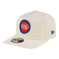 Casquette ajustable New Era blanche Detroit Pistons 19TWENTY années 80 en velours côtelé chromé
