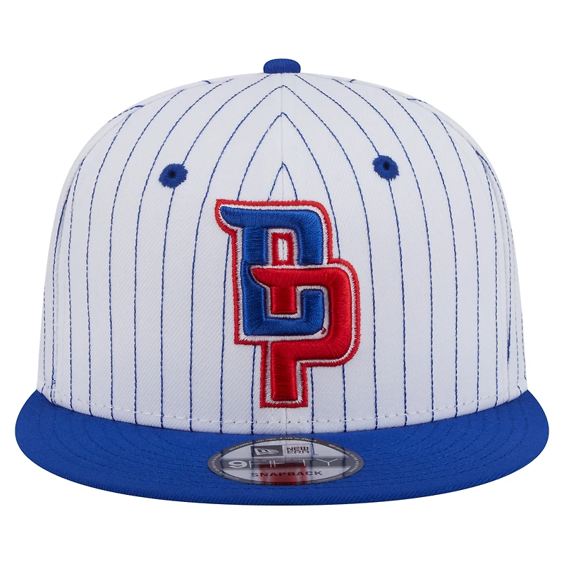 Men's New Era  White Detroit Pistons Deceptor Pinstripe 9FIFTY Snapback Hat