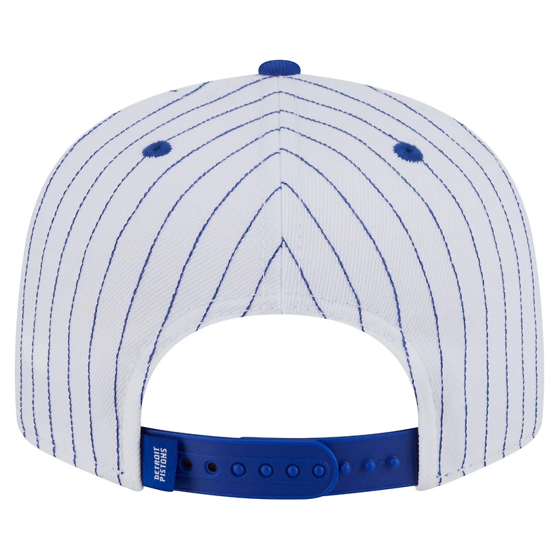 Men's New Era  White Detroit Pistons Deceptor Pinstripe 9FIFTY Snapback Hat