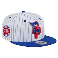 Men's New Era  White Detroit Pistons Deceptor Pinstripe 9FIFTY Snapback Hat