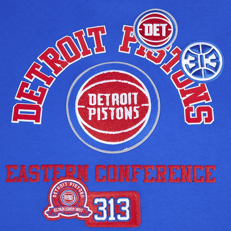 Sweat à capuche bleu Pro Standard pour homme avec code régional des Detroit Pistons