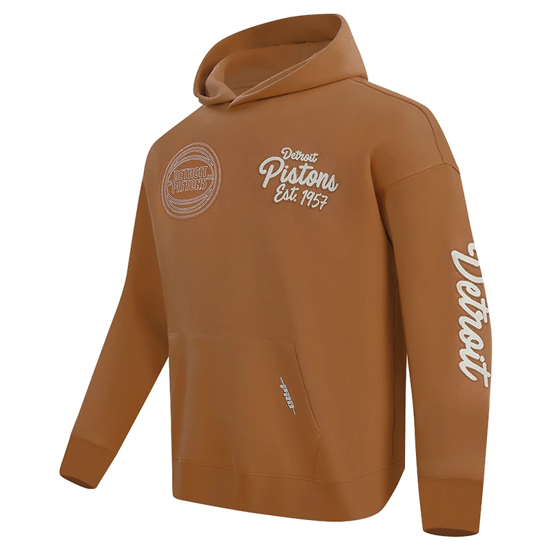 Sweat à capuche enfiler Pro Standard Brown Detroit Pistons Paint the City pour homme