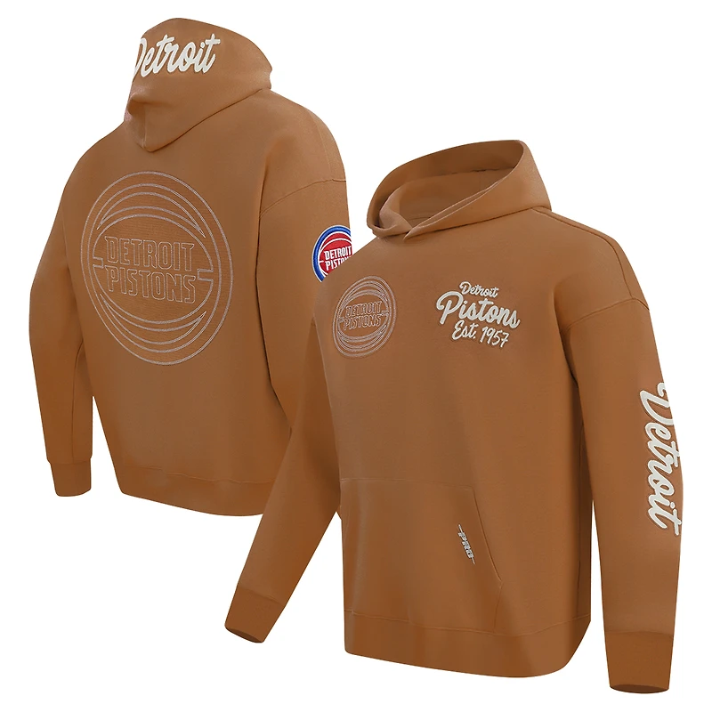 Sweat à capuche enfiler Pro Standard Brown Detroit Pistons Paint the City pour homme