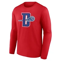 Men's  Red Detroit Pistons Alternate Logo Long Sleeve T-Shirt