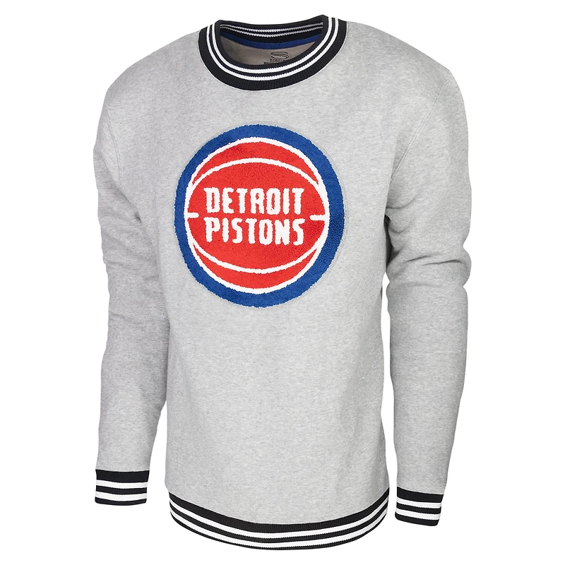 Sweat-shirt Stadium Essentials gris chiné Detroit Pistons Club Level pour hommes
