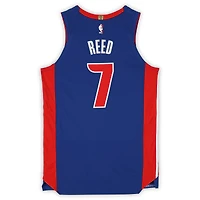 Maillot Nike bleu n°7 porté par Paul Reed lors d'un match des Detroit Pistons durant la saison NBA 2025-2026 - Taille 50+4