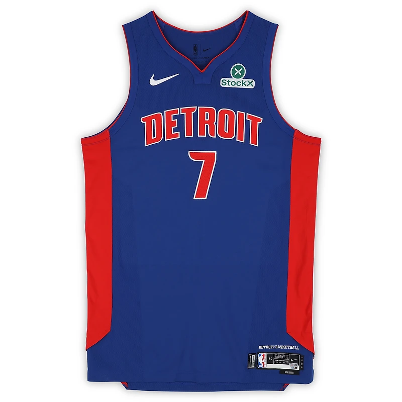 Paul Reed Detroit Pistons Game-Used #7 Blue Nike Jersey Worn During the 2025-26 NBA Season - Size 50+4