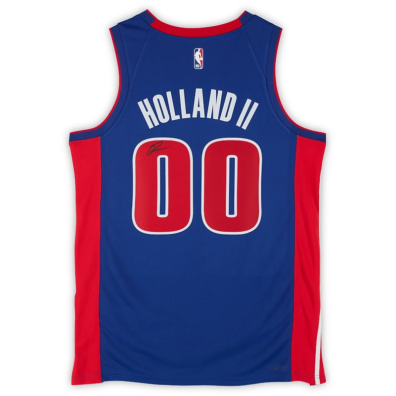 Ron Holland II Detroit Pistons Autographed Blue Nike Icon Edition Swingman Jersey 
