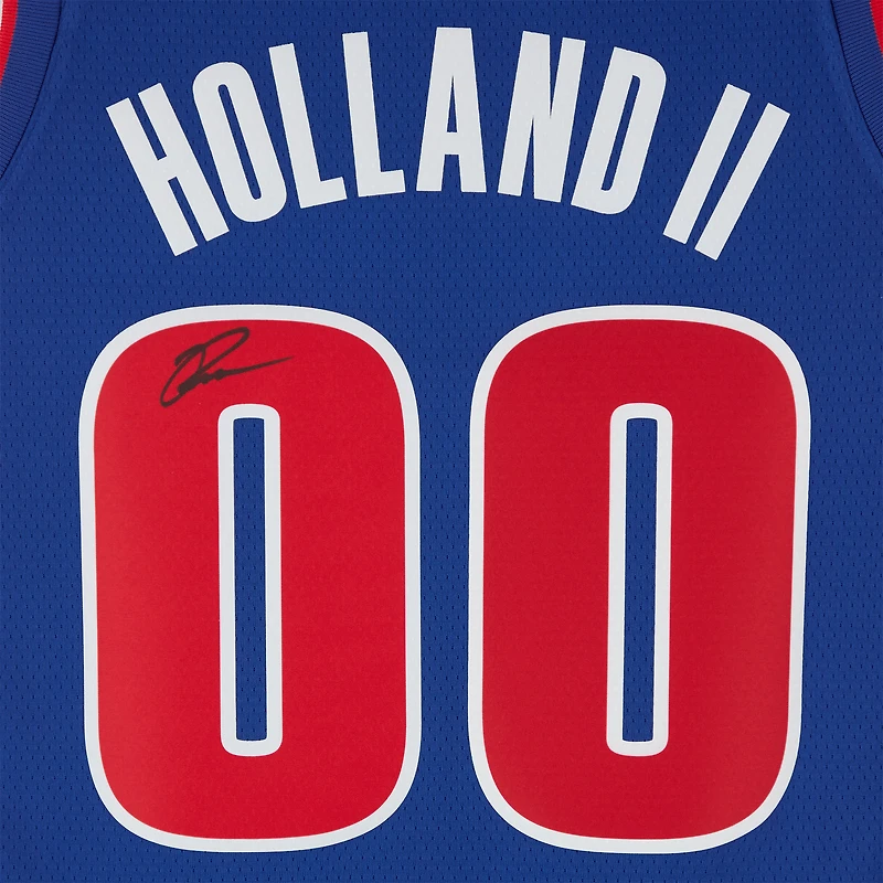 Ron Holland II Detroit Pistons Autographed Blue Nike Icon Edition Swingman Jersey 