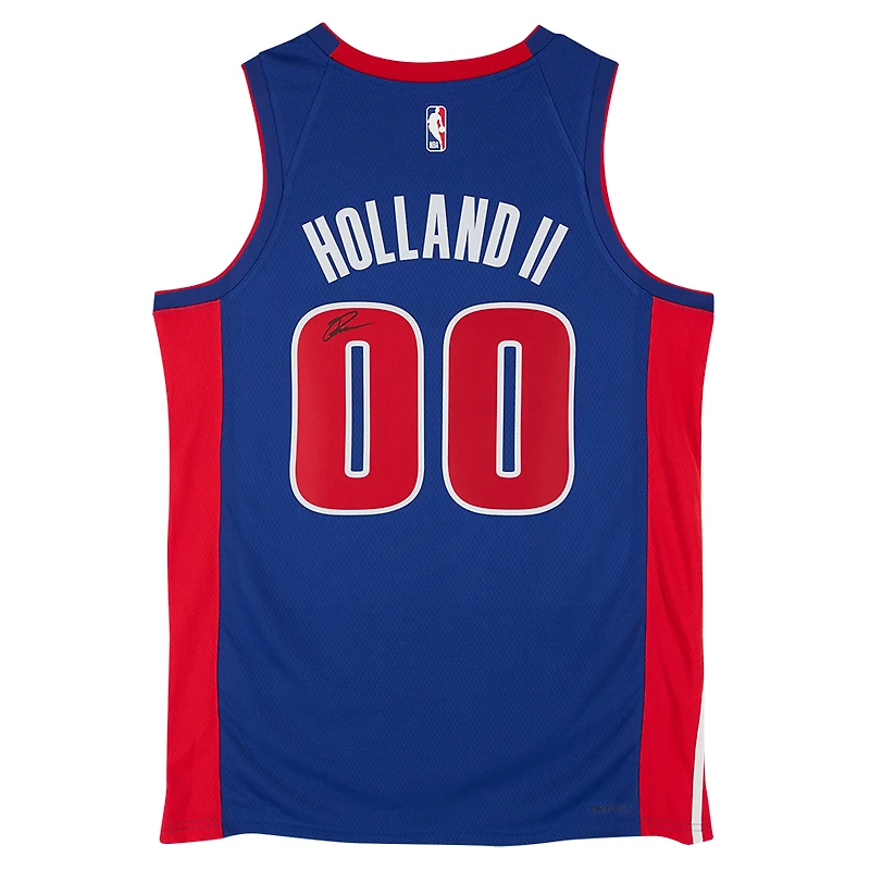 Ron Holland II Detroit Pistons Autographed Blue Nike Icon Edition Swingman Jersey