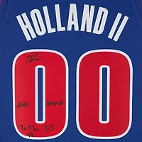 Ron Holland II Detroit Pistons Autographed Blue Nike Icon Edition Swingman Jersey with "2024 #5 Pick" and "To The 313" Inscriptions - Limited Editon #5/5