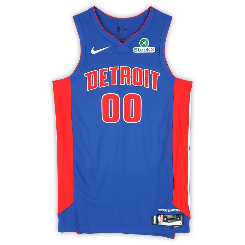 Maillot bleu n° 00 des Pistons de Detroit, V106832, utilisé lors du match contre les Knicks de New York le 29 avril 2025 - Taille 48+4 - Maillot Ron Holland II UNS GU 45824. COLGMUJER GUBKJR5024.