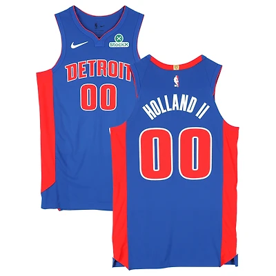 Ron Holland II Detroit Pistons Game-Used #00 Blue Nike Jersey vs. New York Knicks on April 29, 2025 - Round 1 Game 5 - Size 48+4