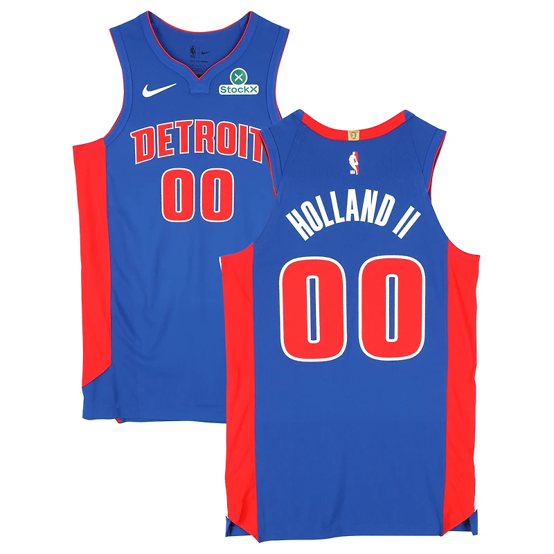 Maillot bleu n° 00 des Pistons de Detroit, V106832, utilisé lors du match contre les Knicks de New York le 29 avril 2025 - Taille 48+4 - Maillot Ron Holland II UNS GU 45824. COLGMUJER GUBKJR5024.