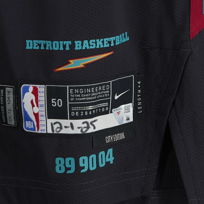 Ron Holland II Detroit Pistons Game-Used #5 Black Nike City Edition Jersey vs. Atlanta Hawks on December 1, 2025 - Size 50+4