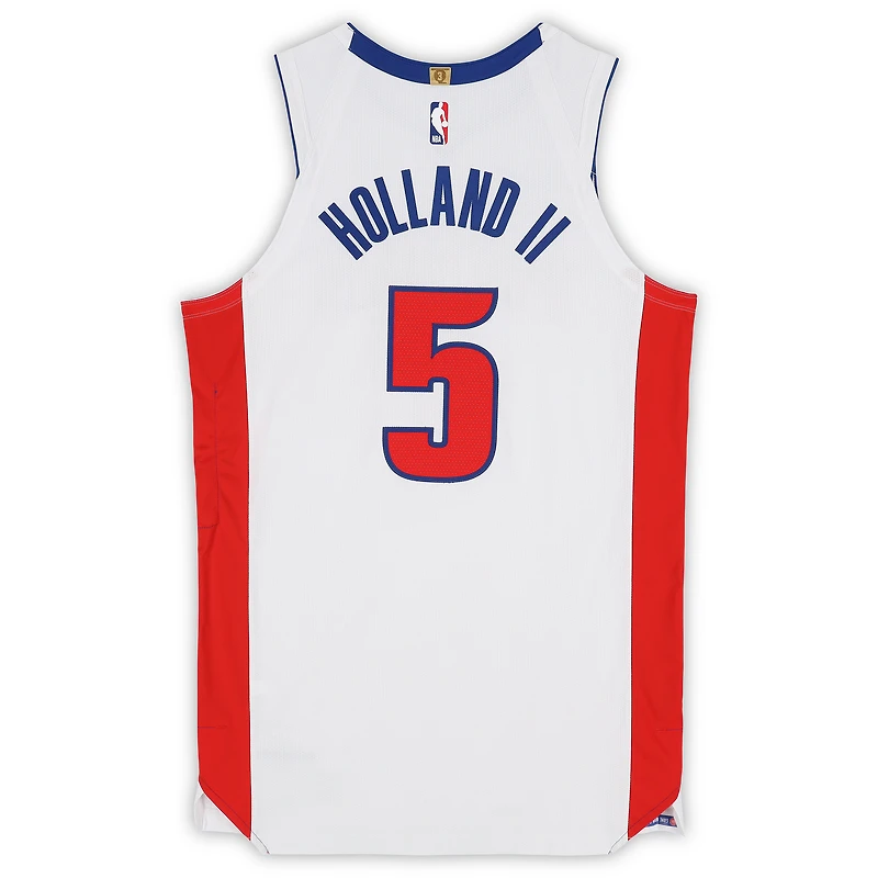 Ron Holland II Detroit Pistons Game-Used #5 White Nike Jersey vs. Indiana Pacers on April 12, 2026 - Size 50+4