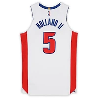 Ron Holland II Detroit Pistons Game-Used #5 White Nike Jersey vs. Indiana Pacers on April 12, 2026 - Size 50+4