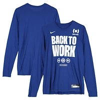 T-shirt Nike bleu à manches longues Ron Holland II des Detroit Pistons, porté par un joueur des éliminatoires NBA 2025 - Taille XL