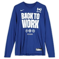 Ron Holland II Detroit Pistons Player-Worn Blue Nike Long Sleeve T-Shirt from the 2025 NBA Playoffs - Size XL