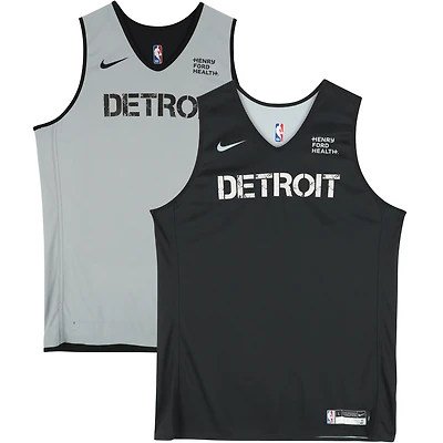 Ron Holland II Detroit Pistons Practice-Used #00 Black Reversible Jersey from the 2024-25 NBA Season
