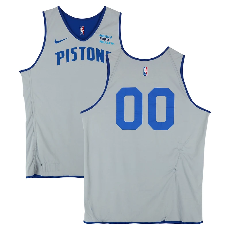 Maillot réversible Nike bleu/gris Ron Holland II Detroit Pistons #00 utilisé pour l'entraînement de la saison NBA 2024-25 - Taille XLT