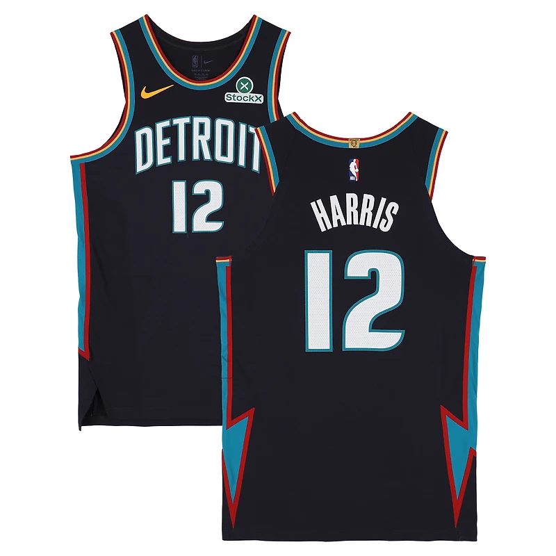 Maillot Nike City Edition noir n° 12 porté par Tobias Harris (Detroit Pistons) contre les Charlotte Hornets le 10 avril 2026 - Taille 50+4