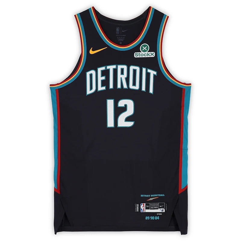 Tobias Harris Detroit Pistons Game-Used #12 Black Nike City Edition Jersey Worn During the 2025-26 NBA Season - Size 50+4