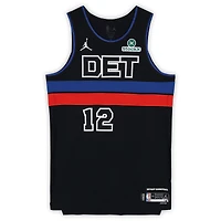 Maillot Nike noir porté par Tobias Harris (Detroit Pistons) n° 12 lors du match contre les Minnesota Timberwolves le 2 avril 2026 - Taille 50+4