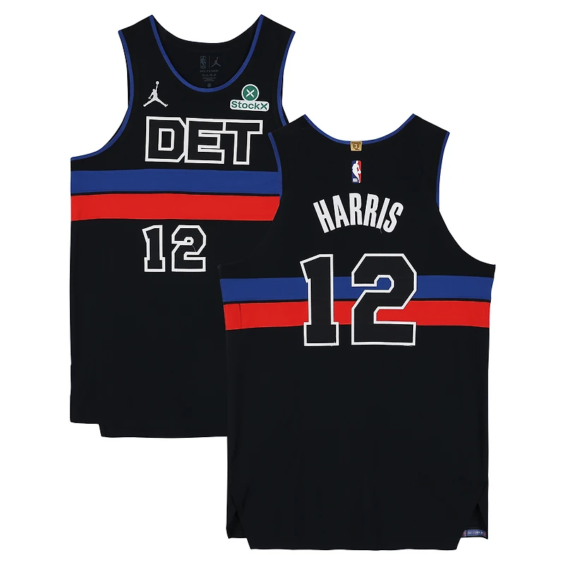 Maillot Nike noir porté par Tobias Harris (Detroit Pistons) n° 12 lors de la saison NBA 2025-2026 - Taille 50+4