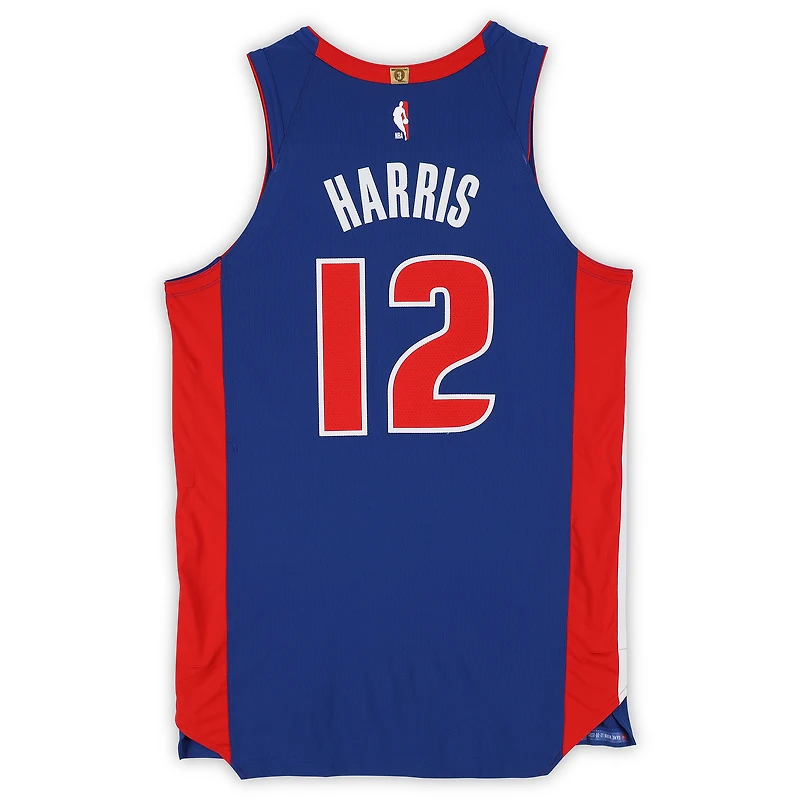 Maillot Nike bleu n° 12 porté par Tobias Harris (Detroit Pistons) lors de la saison NBA 2025-2026 - Taille 50+4