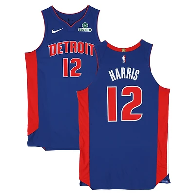 Maillot Nike bleu n° 12 porté par Tobias Harris (Detroit Pistons) lors de la saison NBA 2025-2026 - Taille 50+4