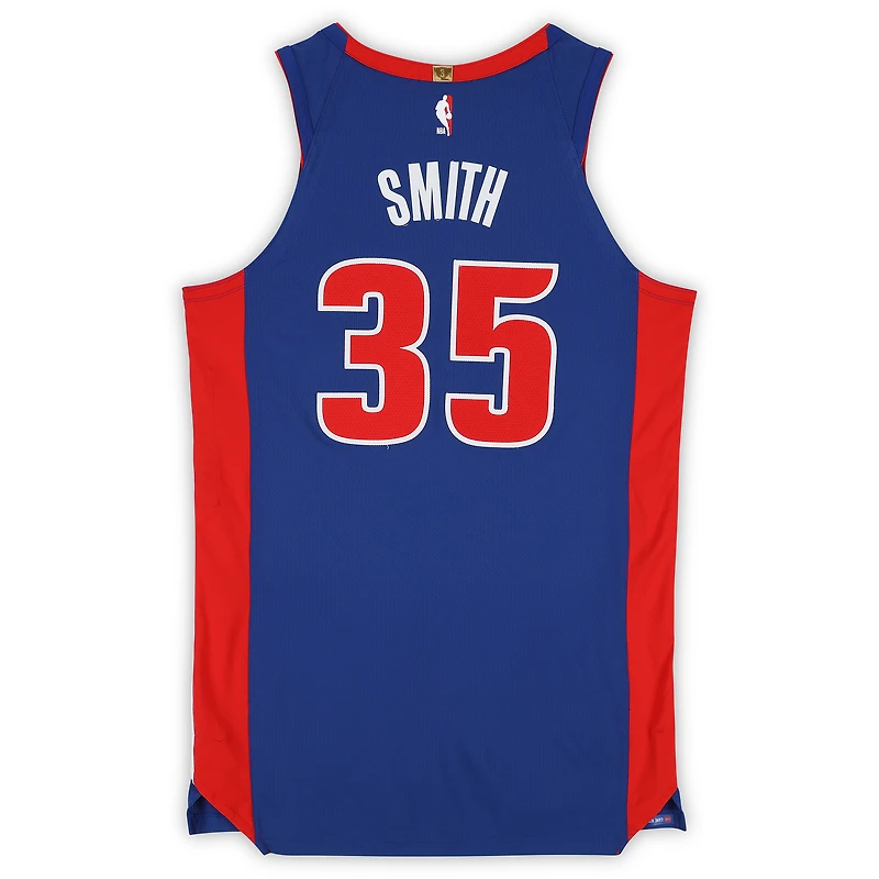 Tolu Smith Detroit Pistons Game-Used #35 Blue Nike Jersey vs. Los Angeles Clippers on January 10, 2026 - Size 52+6