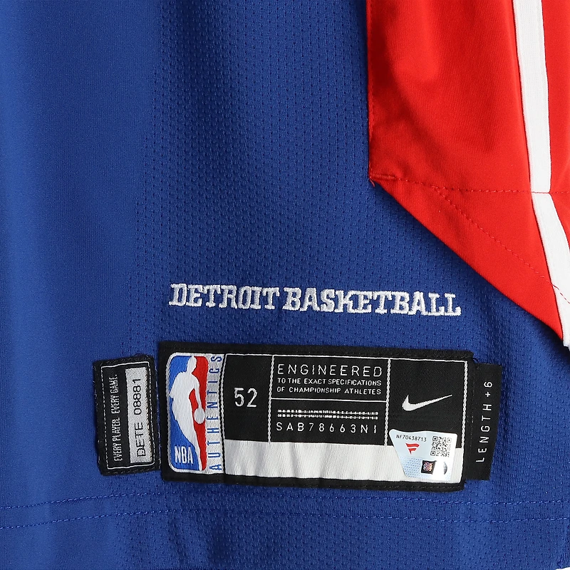 Tolu Smith Detroit Pistons Game-Used #35 Blue Nike Jersey vs. Los Angeles Clippers on January 10, 2026 - Size 52+6