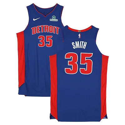 Tolu Smith Detroit Pistons Game-Used #35 Blue Nike Jersey vs. Los Angeles Clippers on January 10, 2026 - Size 52+6
