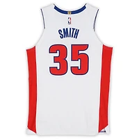 Maillot blanc Nike porté par Tolu Smith (Detroit Pistons) n° 35 lors de la saison NBA 2025-2026 - Taille 52+4