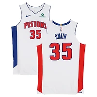 Maillot blanc Nike porté par Tolu Smith (Detroit Pistons) n° 35 lors de la saison NBA 2025-2026 - Taille 52+4