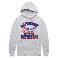 Unisex Homage Ash Detroit Pistons Represent Tri-Blend Hoodie